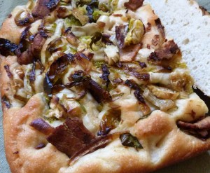 Foccacia  brussels sprouts bacon